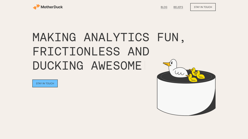 Brilliant design with great copy by MotherDuck ✨