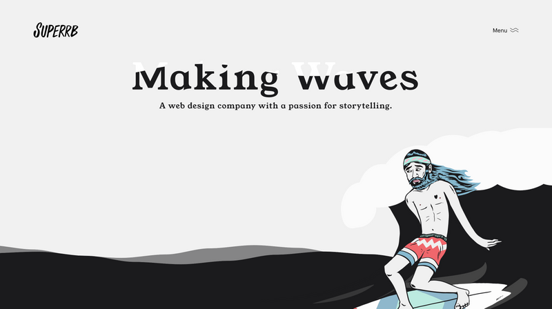 Lovely portfolio design with stunning graphics and buttery animations 🏄♂️