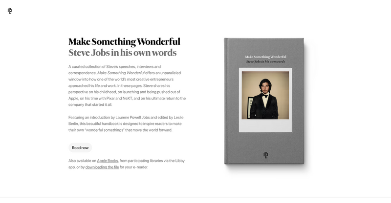 Great looking site packed with great stuff from Steve Jobs šÆ